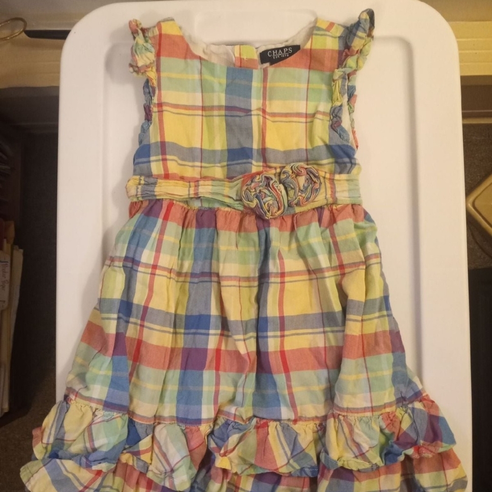 Chaps Multicolor Plaid Kids Dress